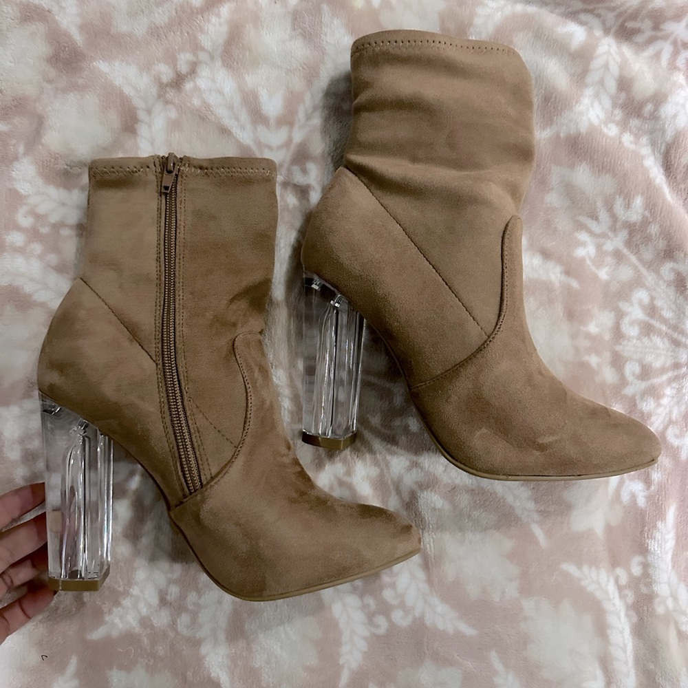 Fashion nova suede sock booties brand new never used
